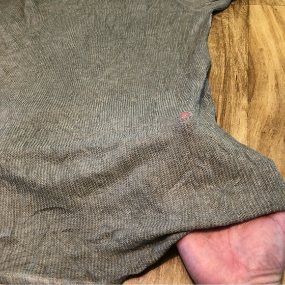 Knox Rose Grey Green Burnout Fade Front Tie Long Sleeve Womens Shirt Large PICS - Picture 7 of 10